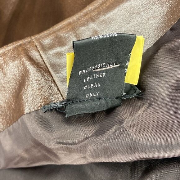 Finity Brown Leather High waist Skirt size 8 - Picture 7 of 8